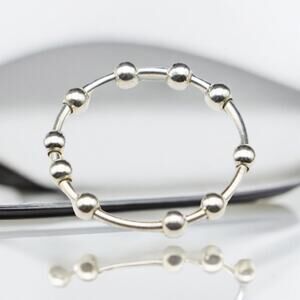 NEW sterling silver anxiety fidget spinning ring jewelry size 8 B21